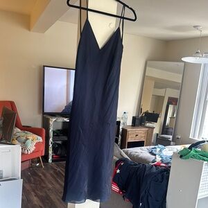 Elegant Navy Blue Slip Dress